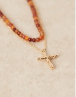 festival beaded 2 pack pendant necklace in gold