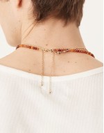 festival beaded 2 pack pendant necklace in gold