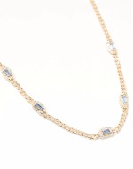 chain necklace with jewel pendants in gold tone