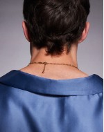 waterproof stainless steel marina chain necklace in gold tone