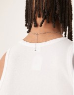 waterproof stainless steel fine twisted chain necklace in silver tone