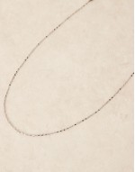 waterproof stainless steel fine twisted chain necklace in silver tone