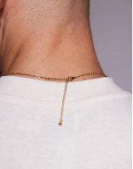 waterproof stainless steel square pendant necklace in gold