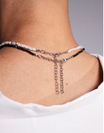 festival freshwater pearl beaded necklace in black