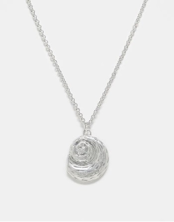 unisex chain with shell pendant in silver