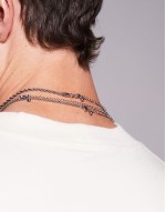 3 pack waterproof stainless steel chain necklaces in silver tone