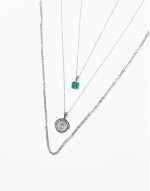 festival waterproof stainless steel 3 pack moving pendant necklace in silver