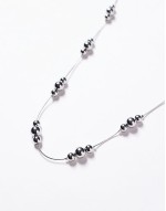 festival dash dot beaded necklace in silver