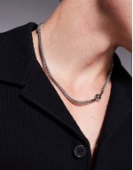 festival waterproof stainless steel link chain necklace in silver