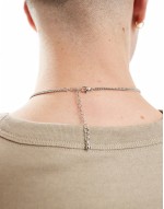 crystal and black stone multi pendant necklace in silver