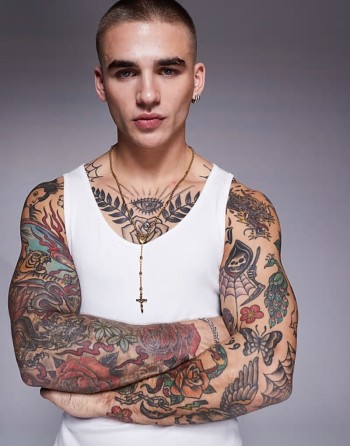 waterproof stainless steel rosary bead chain necklace in gold