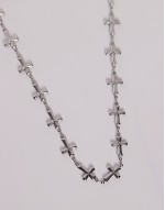 festival waterproof stainless steel chain cross pendant necklace in silver