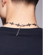 festival waterproof stainless steel chain cross pendant necklace in silver