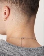 festival stainless steel necklace with semi-precious s pendant in silver