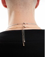 snake chain 2 pack necklace in multi