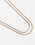 snake chain 2 pack necklace in multi