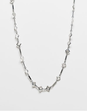 unisex necklace with stones in silver