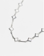 unisex necklace with stones in silver