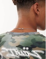 lightning bolt coin pendant chain necklace in silver