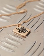 chain necklace with snake tag pendant in gold