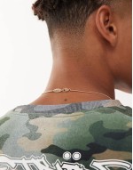 chain necklace with snake tag pendant in gold