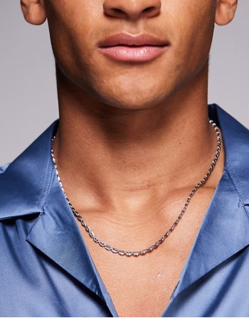 evil eye chain necklace in silver tone