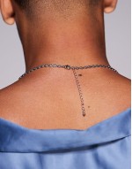 evil eye chain necklace in silver tone