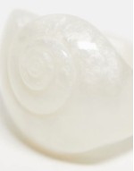 unisex plastic shell ring in white