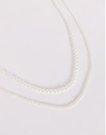 festival 4mm and 6mm double row faux pearl necklace