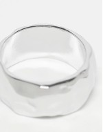 chunky molten ring in silver tone