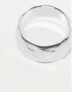 chunky molten ring in silver tone