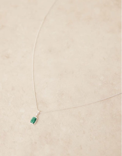 2 Per Group festival sterling silver semi-precious malachite s pendant in silver