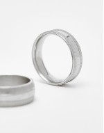2 pack waterproof stainless steel band ring set in silver tone