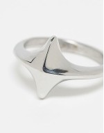 waterproof stainless steel star ring in silver tone