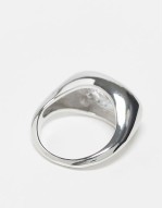 festival molten crystal signet ring in silver