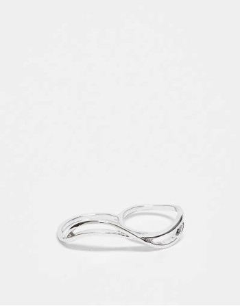 unisex double wraparound ring in silver