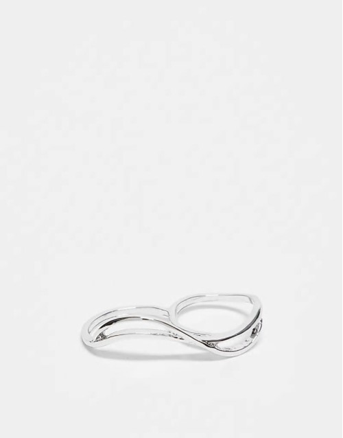 unisex double wraparound ring in silver