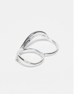 unisex double wraparound ring in silver