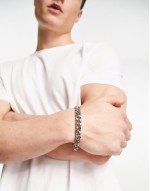 chunky chain bracelet in silver tone