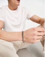 chunky chain bracelet in silver tone