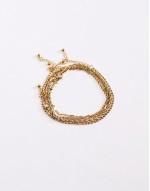 festival waterproof stainless steel 4 pack mixed chains bracelet in gold