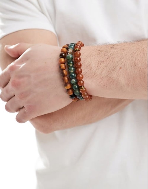 festival beaded  3 pack bracelets in multi