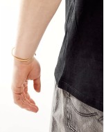 twisted rope cuff bangle in 18k gold plated