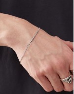 curb chain bracelet with bar in silver