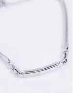 festival waterproof stainless steel bar detail chain bracelet in silver