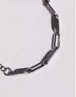 waterproof stainless steel rectangle link bracelet in silver tone