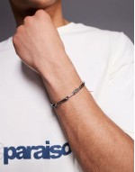 waterproof stainless steel rectangle link bracelet in silver tone