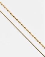 2 pack of ball and snake chain bracelets in 18k gold plated