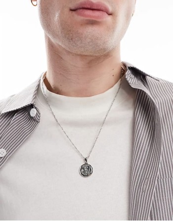 St. Christopher pendant necklace in silver