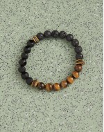 beaded bracelet in matte black and brown stone